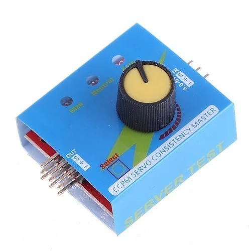 Probador de servos CCPM, ajusta y prueba tres servos simultaneamente.